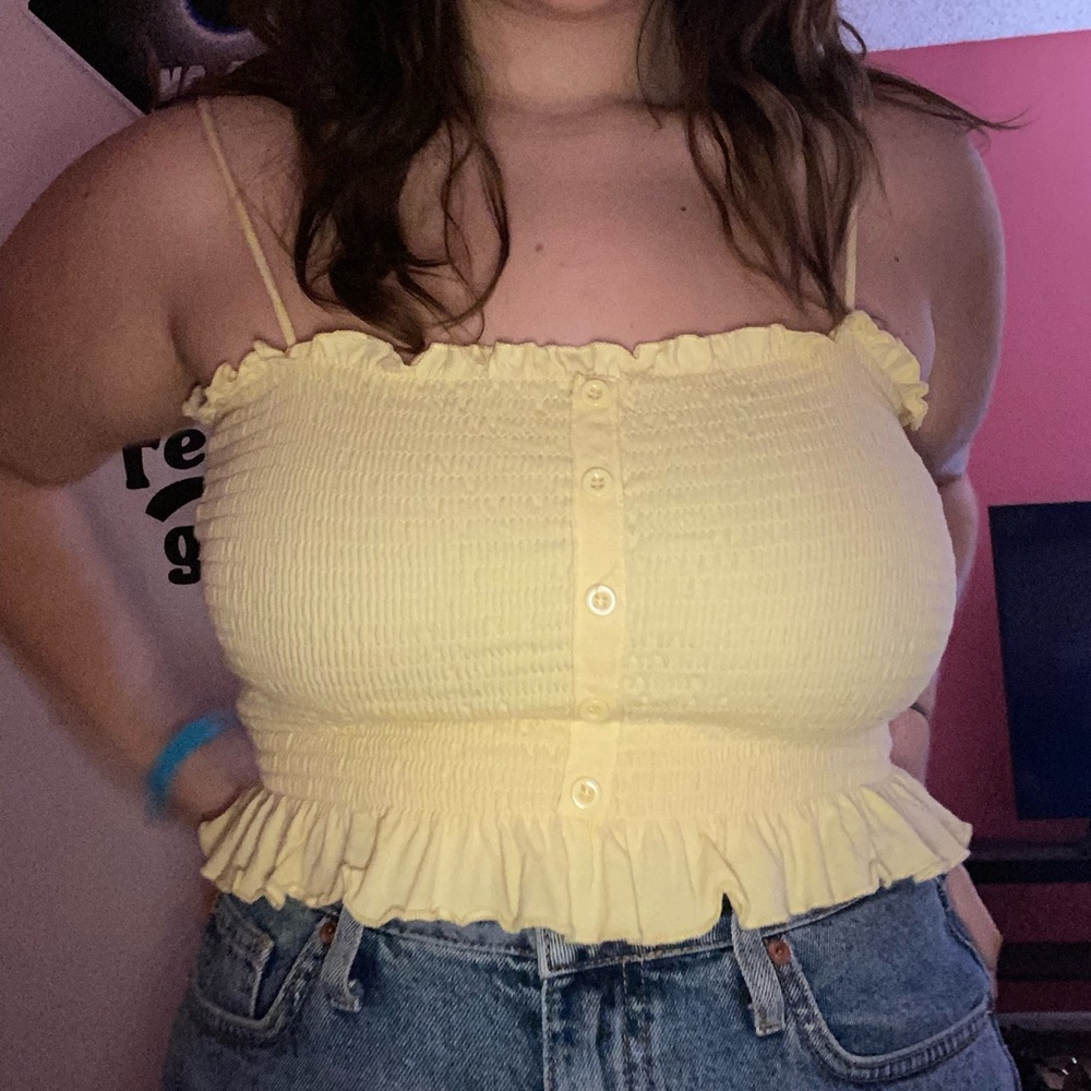 Yellow Crop Tank Top